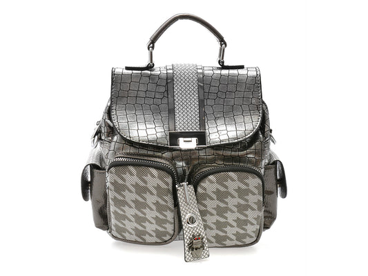 Rucsac GRYXX argintiu, 63554, din piele ecologica