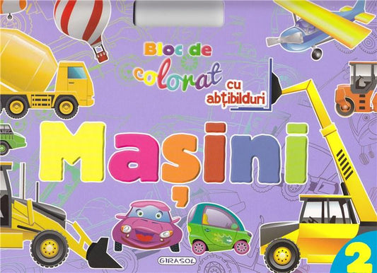 Bloc de colorat Masini 2 cu abtibilduri 