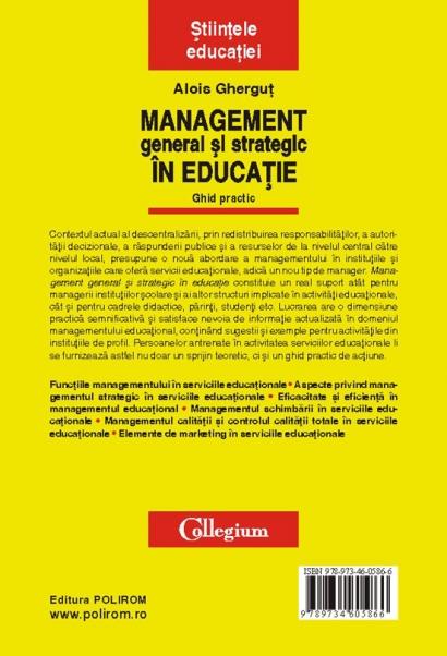 Management general si strategic in educatie. Ghid practic - Alois Ghergut