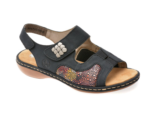 Sandale RIEKER bleumarin, 65989, din piele ecologica