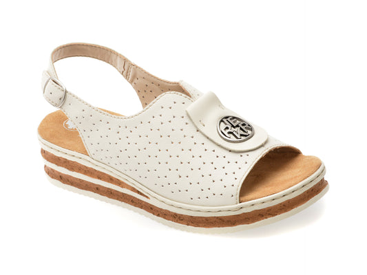 Sandale RIEKER bej, 62902, din piele naturala