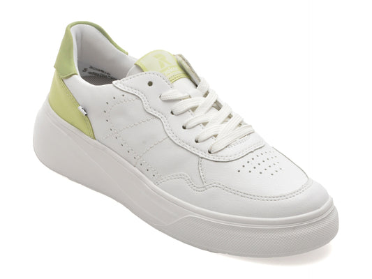 Pantofi sport RIEKER albi, W2300, din piele naturala