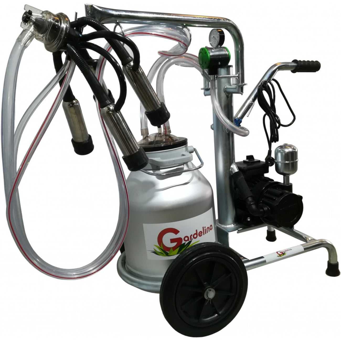 Mulgatoare Vaci Gardelina 130 AL IC,, 30L aluminiu, 1 post, 180 l/min, pahare inox, 8 bovine pe ora