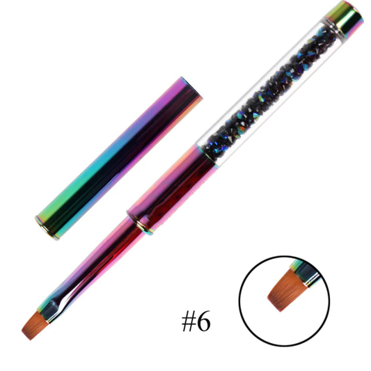 Pensula Gel Varf Drept Nr. 6 Holo Rainbow- Everin - Everin