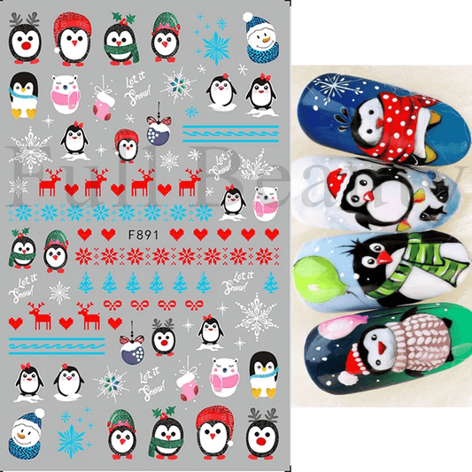 Sticker Decor Unghii Model Iarna/Craciun F891 - F891