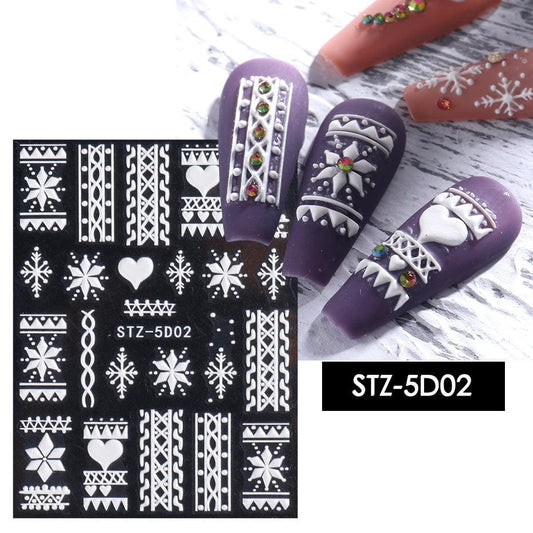 Sticker Decor Unghii Model Iarna Fulgi 5D Stz-5D02 - Everin