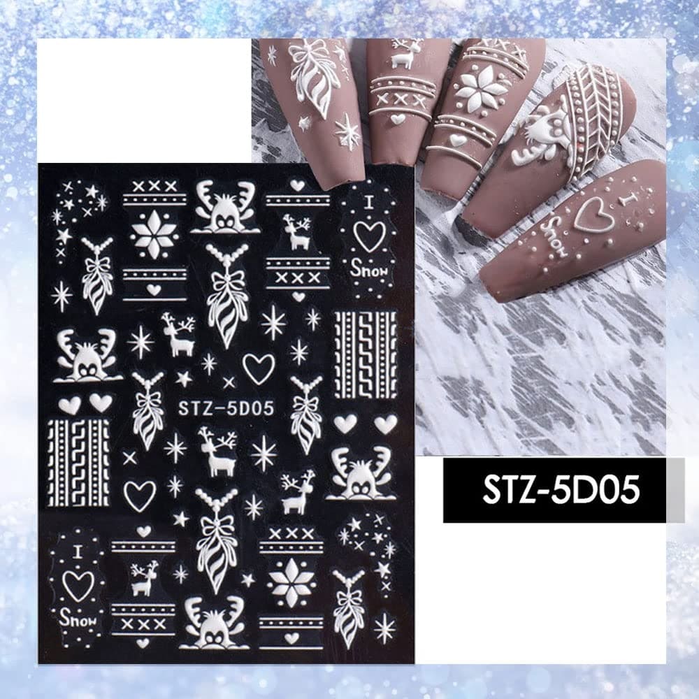 Sticker Decor Unghii Model Iarna Fulgi 5D Stz-5D05 - Everin