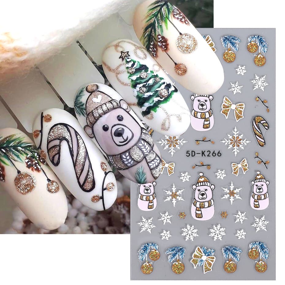 Sticker Decor Unghii Model Iarnafulgi 5D-K266 - 5D-K265 - Everin