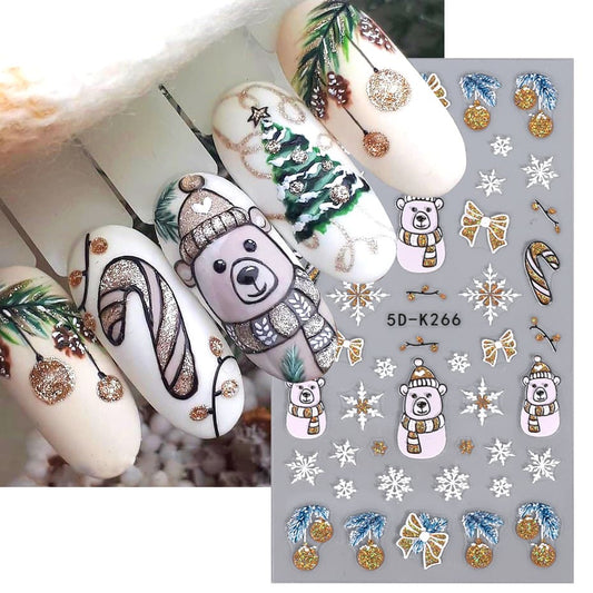 Sticker Decor Unghii Model Iarnafulgi 5D-K266 - 5D-K265 - Everin