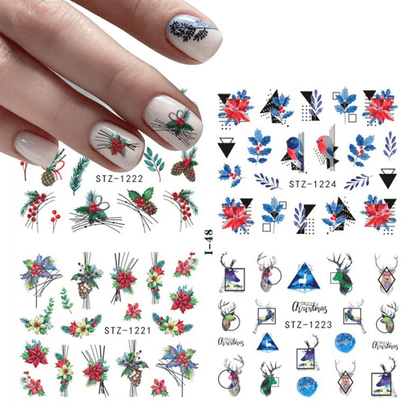Tatuaj Decor Unghii Modele Iarna/Craciun 4 In 1- I-48 - I-48