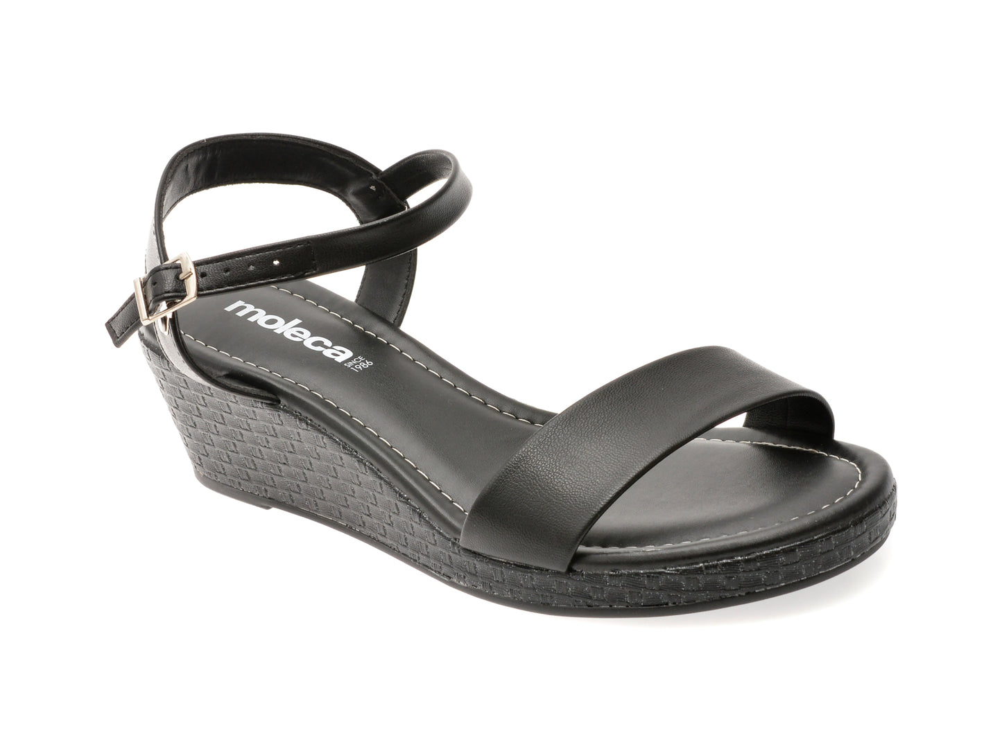 Sandale MOLECA negre, 5512102, din piele ecologica
