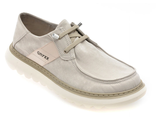 Mocasini GRYXX gri, T1119, din material textil
