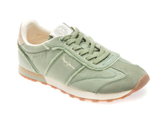Pantofi sport PEPE JEANS verzi, ONCE TWILL, din material textil