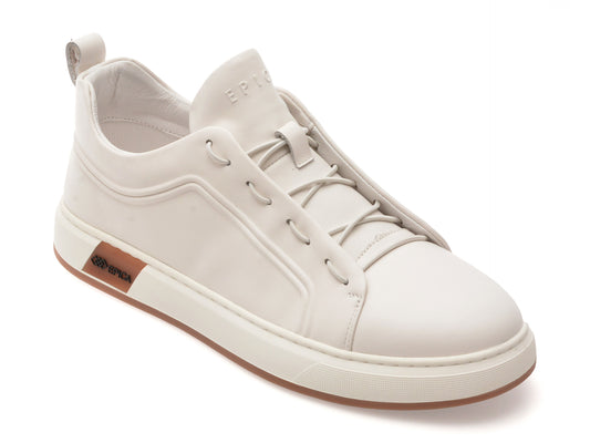 Pantofi sport EPICA albi, 300166, din piele naturala