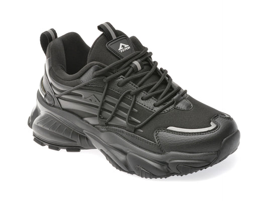 Pantofi sport TEPOR negri, TP62, din material textil