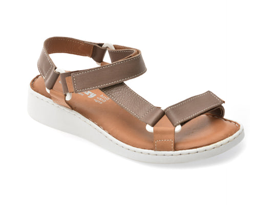 Sandale SHOOZY maro, EV4041, din piele naturala
