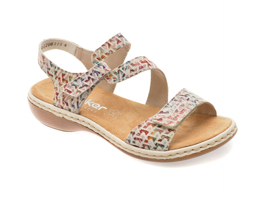 Sandale RIEKER multicolor, 659C7, din piele naturala