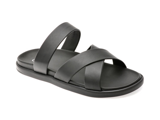 Papuci OTTER negre, 19981, din piele naturala