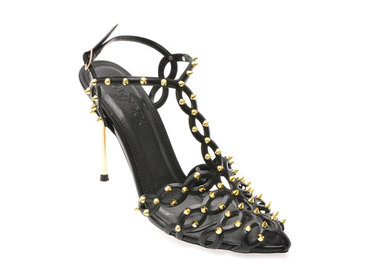 Pantofi eleganti GRYXX negri, 60375, din piele ecologica