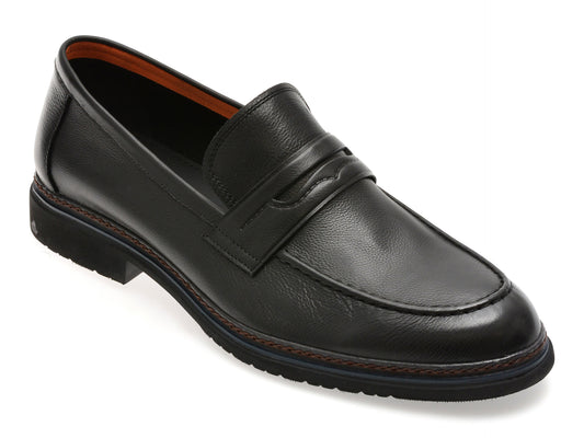 Mocasini eleganti EPICA negri, QA82AB, din piele naturala