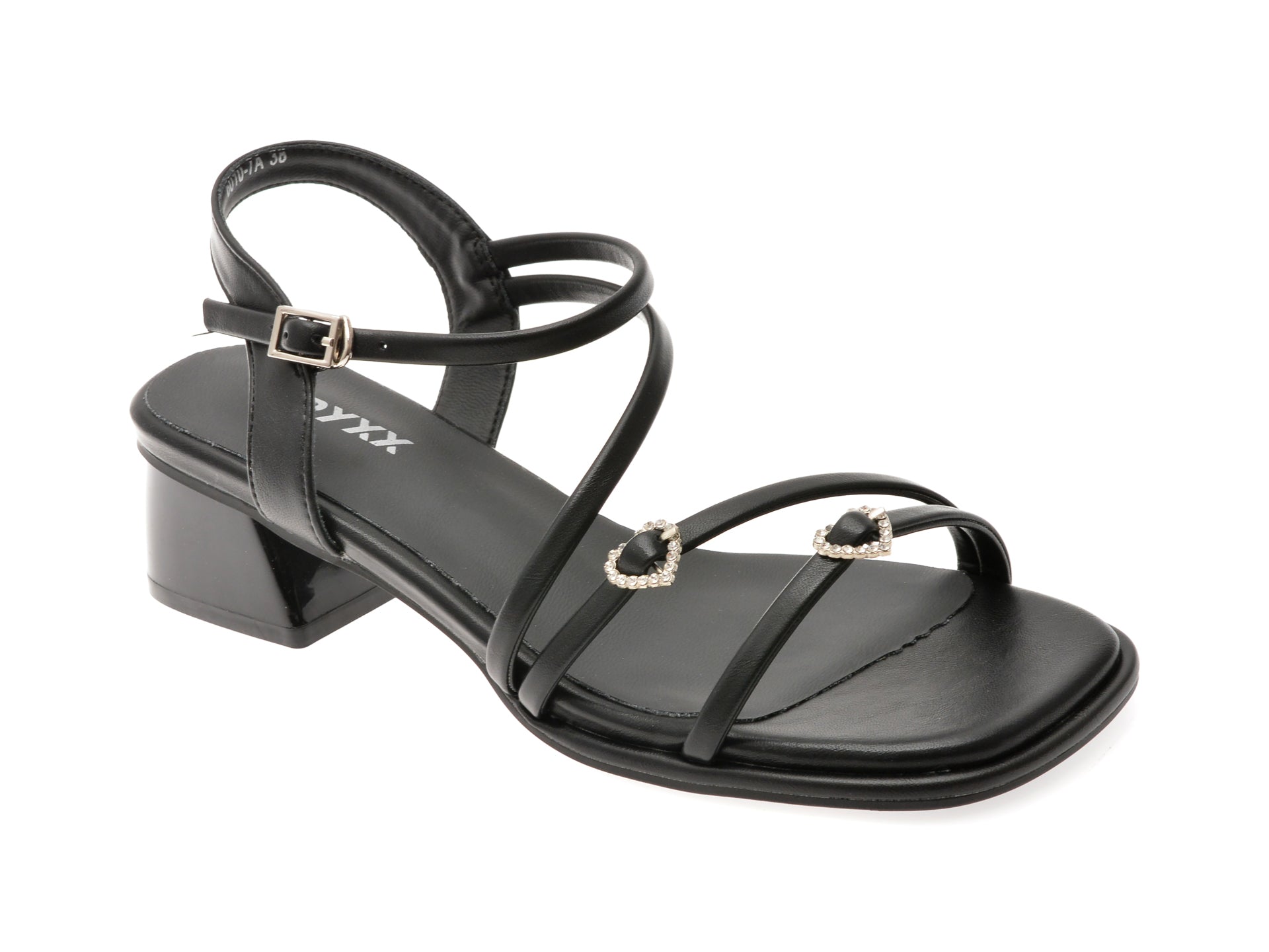 Sandale GRYXX negre, 6010, din piele ecologica