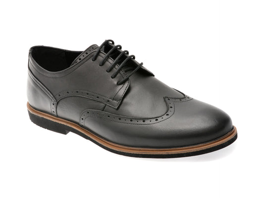 Pantofi eleganti BITE THE BULLET negri, TUR101, din piele naturala