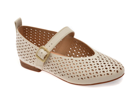 Balerini CLARKS bej, FAWNA JANE, din piele naturala
