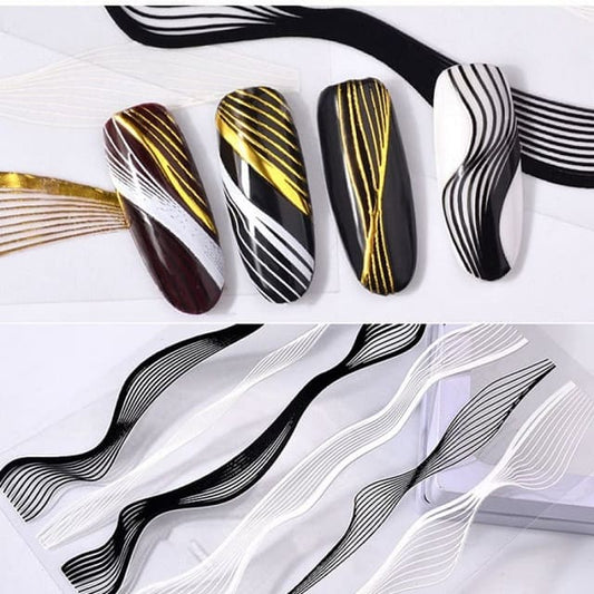 Banda Decor Valuri Auriu/Alb - V022