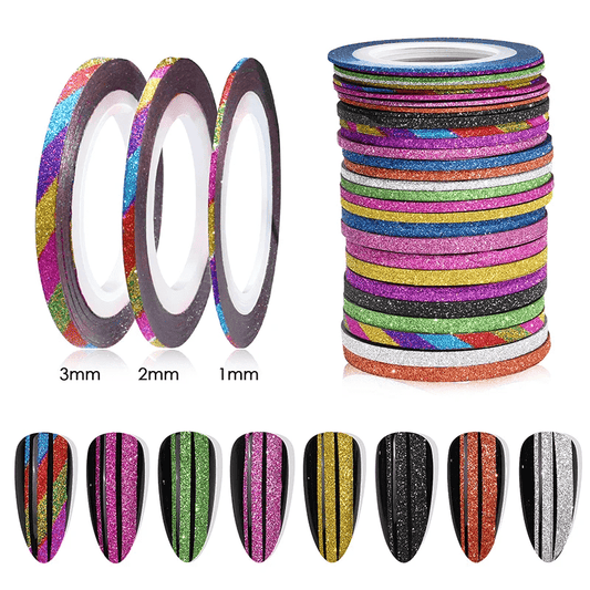 Banda Decorativa Glitter Set 10 Culori- 2Mm - Bdg1 - Everin