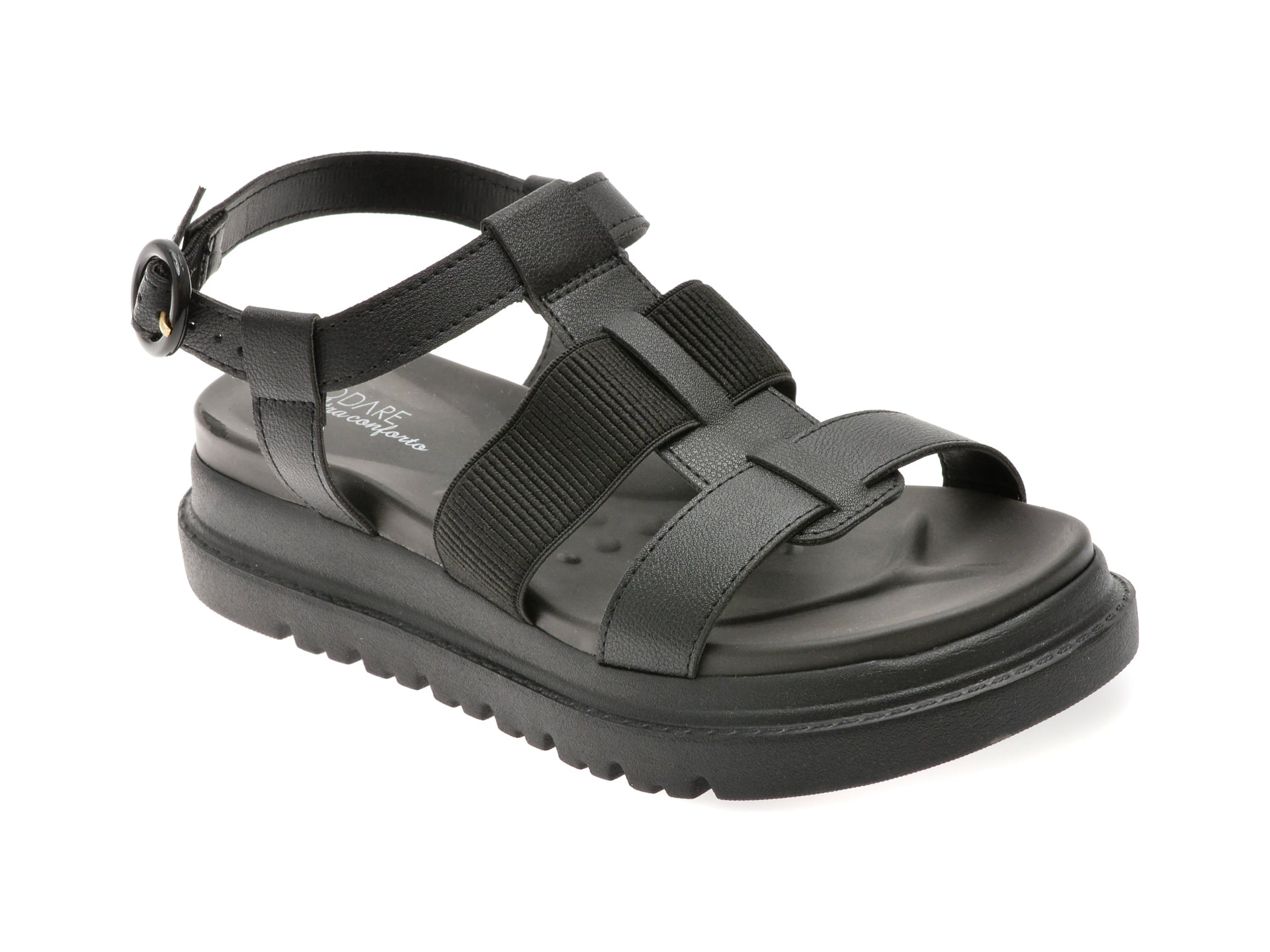 Sandale MODARE negre, 7200101, din piele ecologica