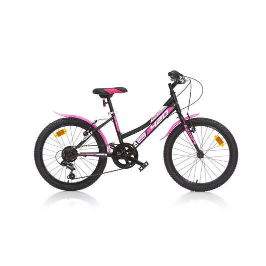 Bicicleta cu pedale, Dino Bikes, Mountain Bike, Cu 6 viteze, 20 inch, Pana la 145 cm, 7 ani+, Negru
