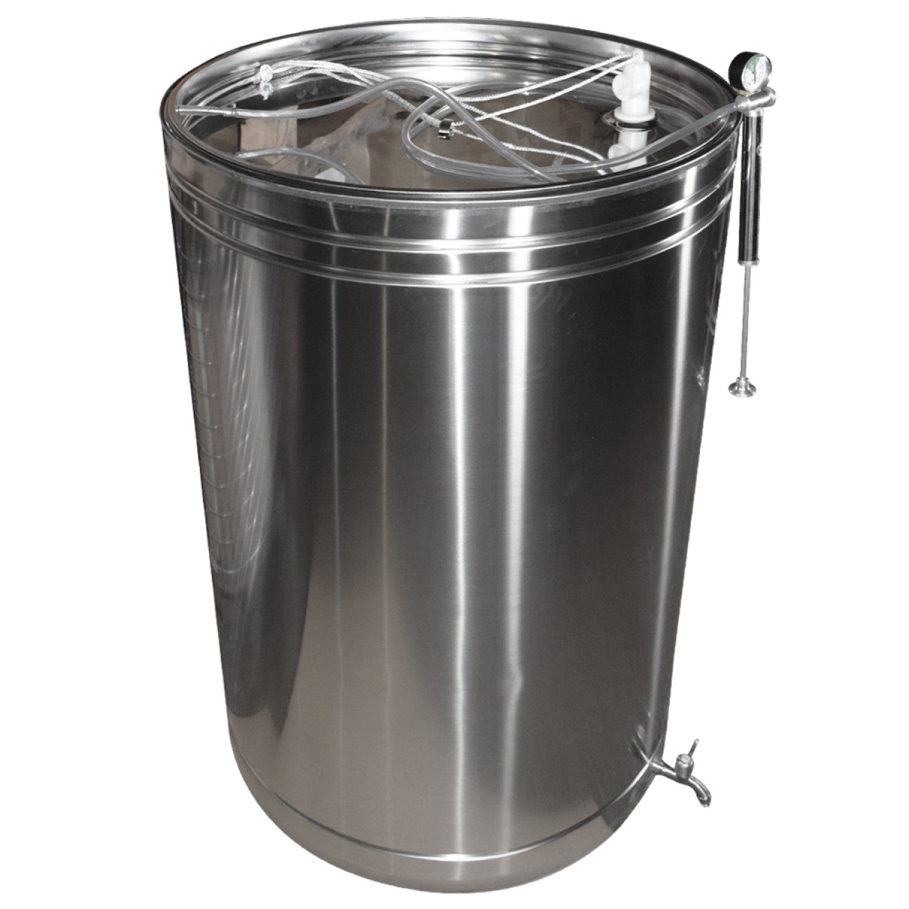 Butoi (cisterna) INOX cu capac flotant 350 L si camera din silicon, cadou robinet din INOX