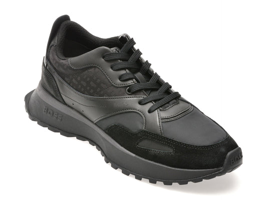 Pantofi sport BOSS negri, 6496, din material textil