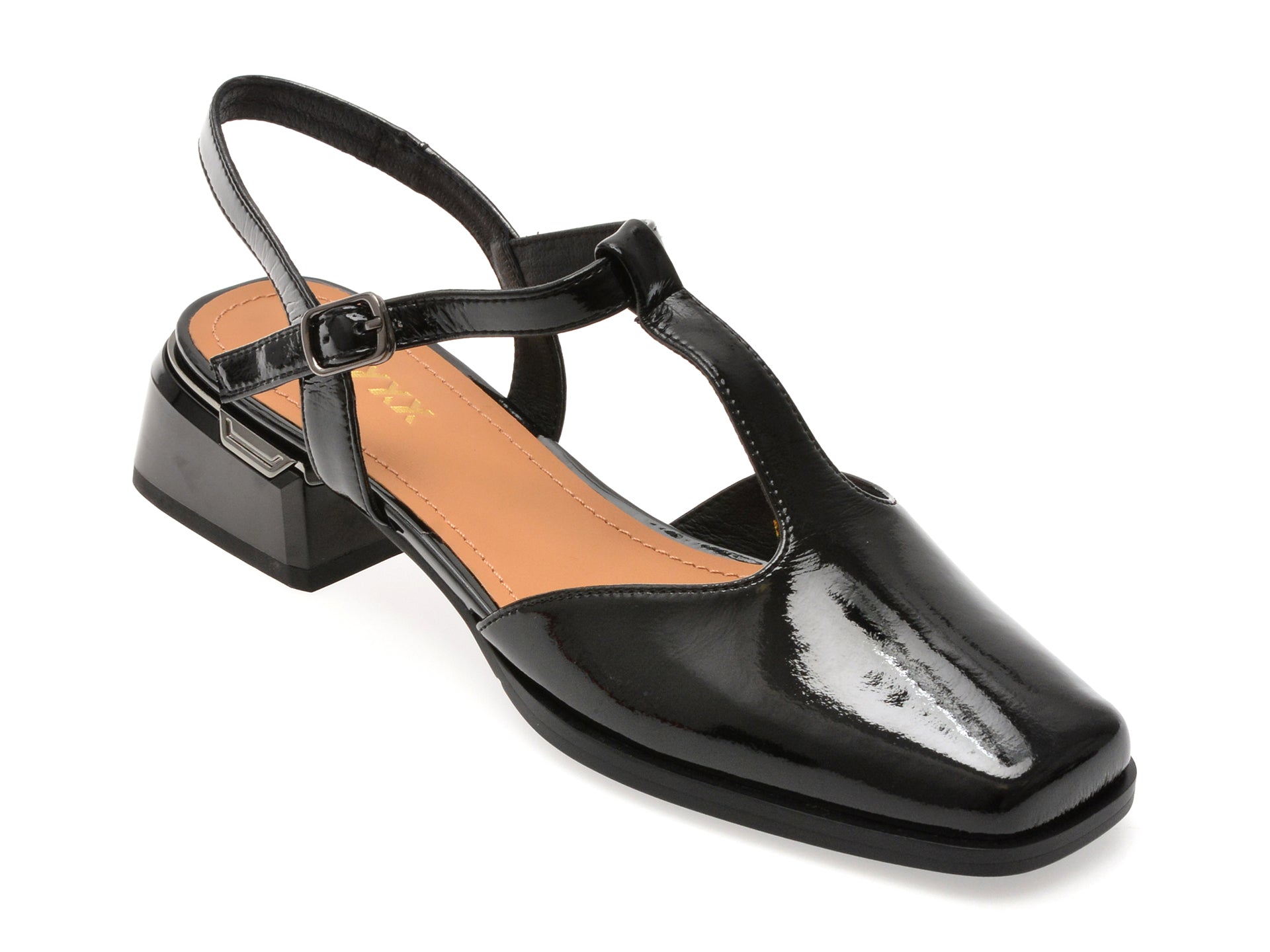 Pantofi GRYXX negri, E419, din piele naturala lacuita