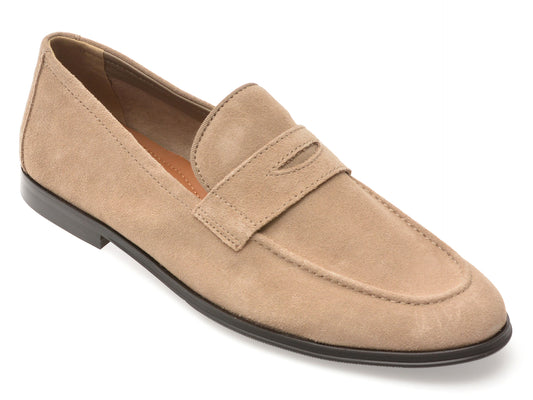 Mocasini eleganti ALDO gri, JOURNEY 271, din piele intoarsa