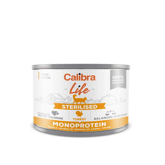 Calibra Cat Life Sterilised Turkey 200 g, conserva