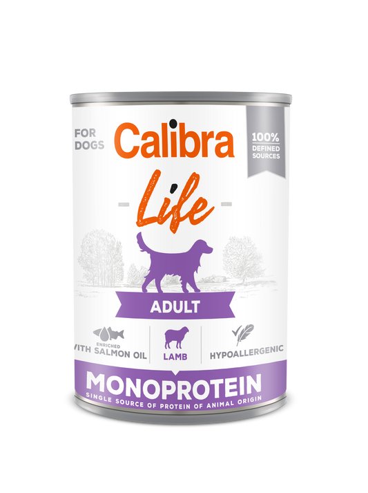 Calibra Dog Life Adult Lamb 400 g, conserva
