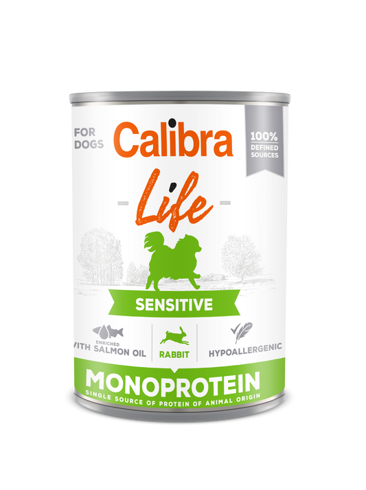 Calibra Dog Life Sensitive Rabbit 400 g, conserva