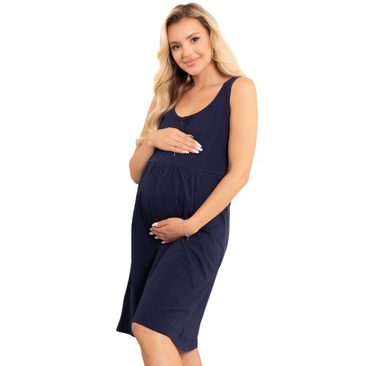 Camasa alaptat, Sofia, Din bumbac, Cu fermoar pe mijloc, Fara maneci, Masura S/M, Blue Navy
