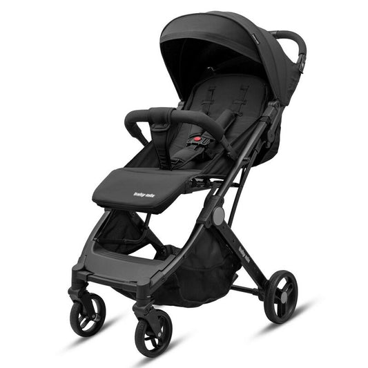 Carucior sport, Baby Mix, Bimelo, Greutate redusa - 7.4 Kg, Sustine 22 kg, 0 luni+, Include husa picioare, Pliere cu o singura mana, Conform cu EN1888, Negru