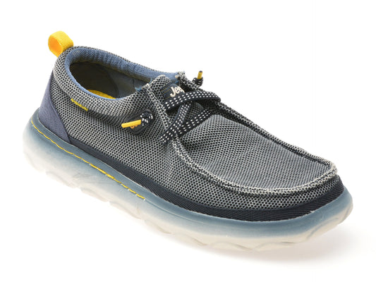 Mocasini JEEP bleumarin, M51042A, din material textil