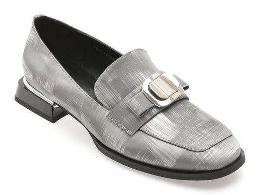 Mocasini EPICA gri, 71874, din piele naturala