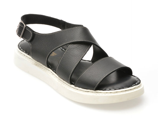 Sandale SHOOZY negre, EV4036, din piele naturala