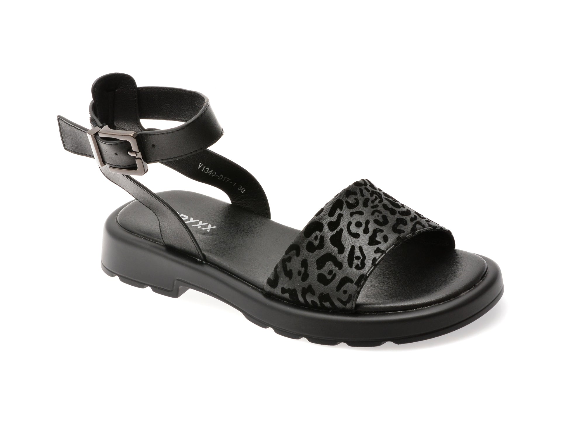 Sandale GRYXX negre, 1340D17, din piele naturala