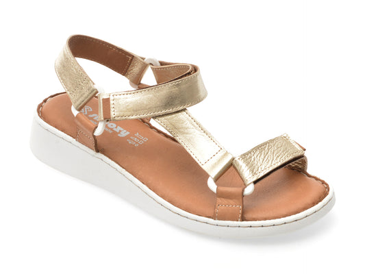 Sandale SHOOZY aurii, EV4041, din piele naturala