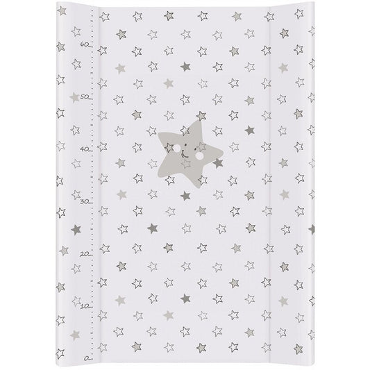 Saltea de infasat, Ceba Baby, Cu Intaritura, 70x50 cm, Happy Stars Grey