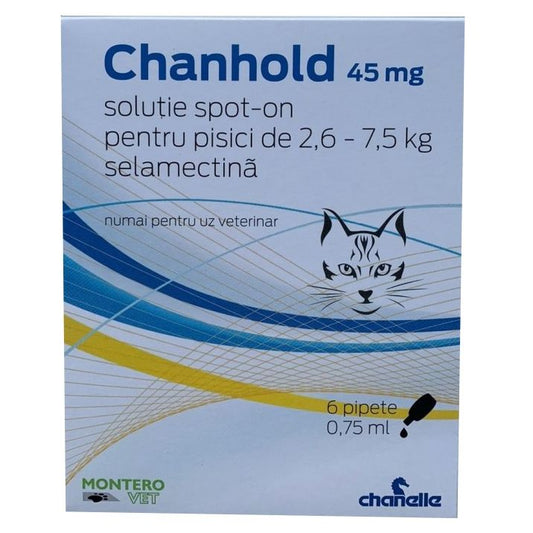 Pipete antiparazitare, Chanhold Cat, 45 mg x 6, 2.6 - 7.5 kg