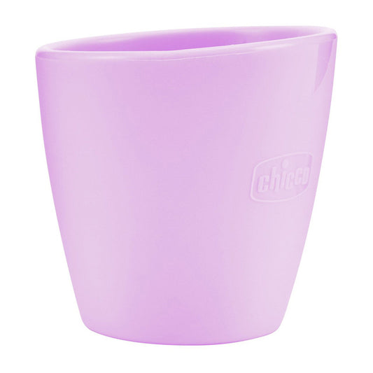 Cupa Din silicon, Chicco, Cu margine inclinata, Silicon, Fara BPA, 6 luni+, Roz