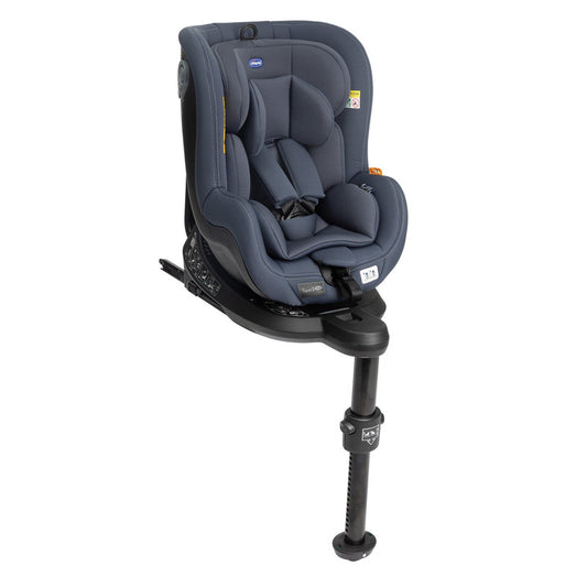 Scaun auto, Chicco, Seat2Fit, i-Size, Cu sistem Isofix, Rotire 360 grade, Reglabil, Sistem de siguranta in 5 puncte, 45-105 cm, 0-18 kg, 0-4 ani, Conform standardului de securitate ECE R 129/03, Albastru inchis