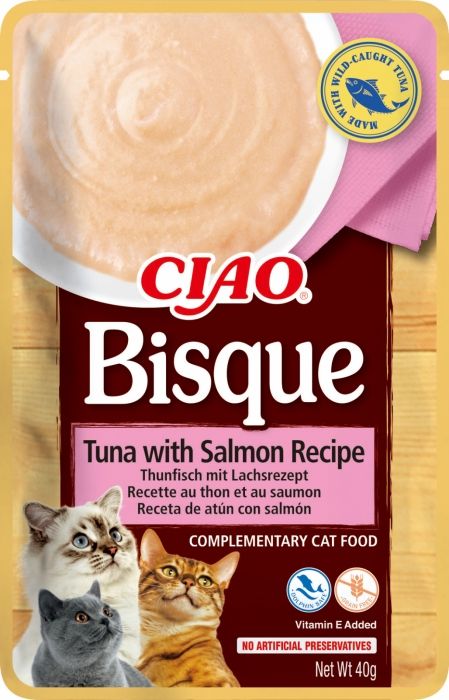 Ciao Churu Inaba Bisque pentru Pisici cu Ton si Somon, 40 g